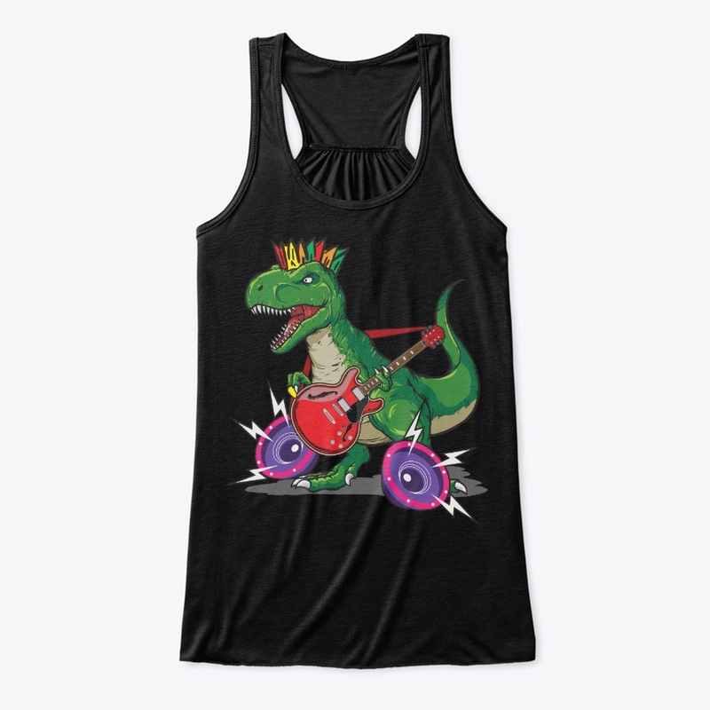 Dinosaur And Electric Guitar Lover Gift