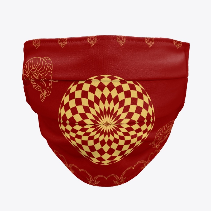 Golden goat and mandala 
