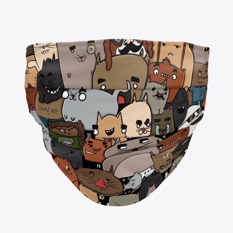 Cat Doodle Face mask
