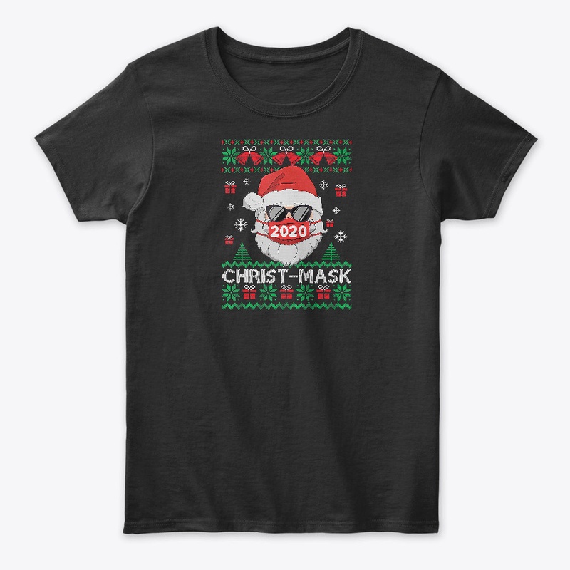 Santa Face Mask Ugly Christmas T-Shirt