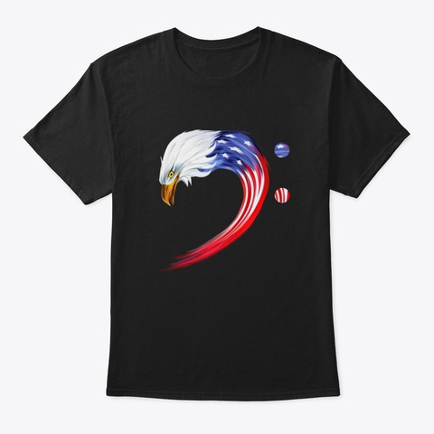 Eagle Bass Guitar July Of 4 Th Black T-Shirt Front