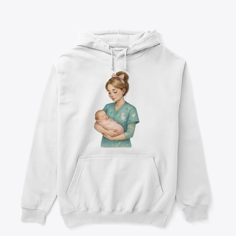 Nurturing Nurse and Baby Art