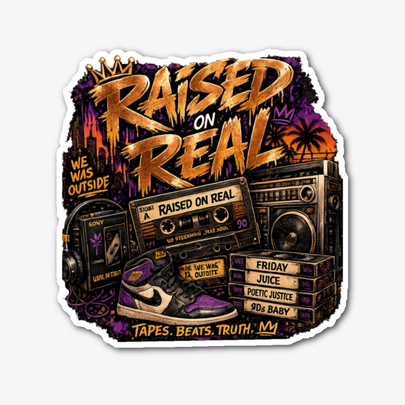 Raised On Real Coffee Mug And Stickers 