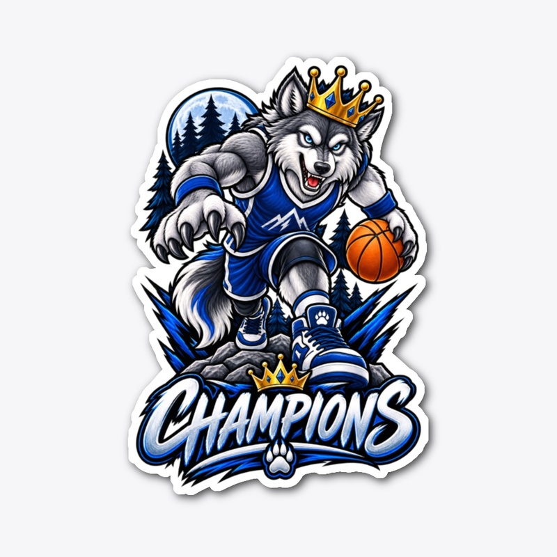 Champions Fierce Wolf Basketball Mascot 