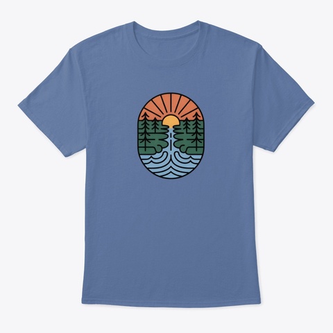 Forest & River Sunset Denim Blue T-Shirt Front