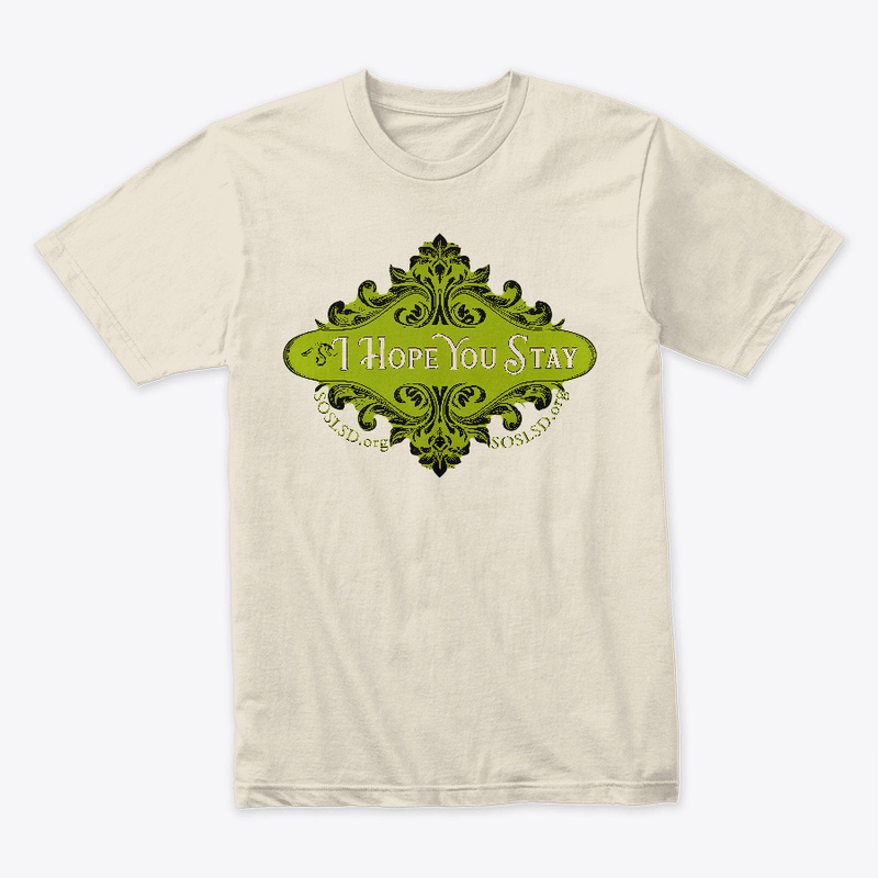 Hope You Stay tee in vintage chartreuse