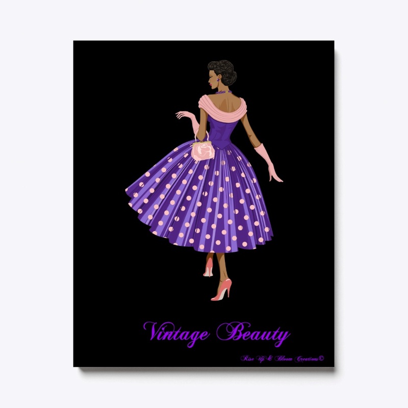 Vintage Beauty on Canvas- Purple Lady