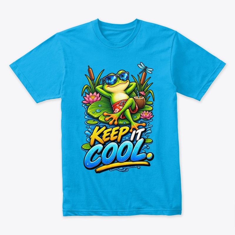 Keep It Cool Funny Frog T-Shirt Design 