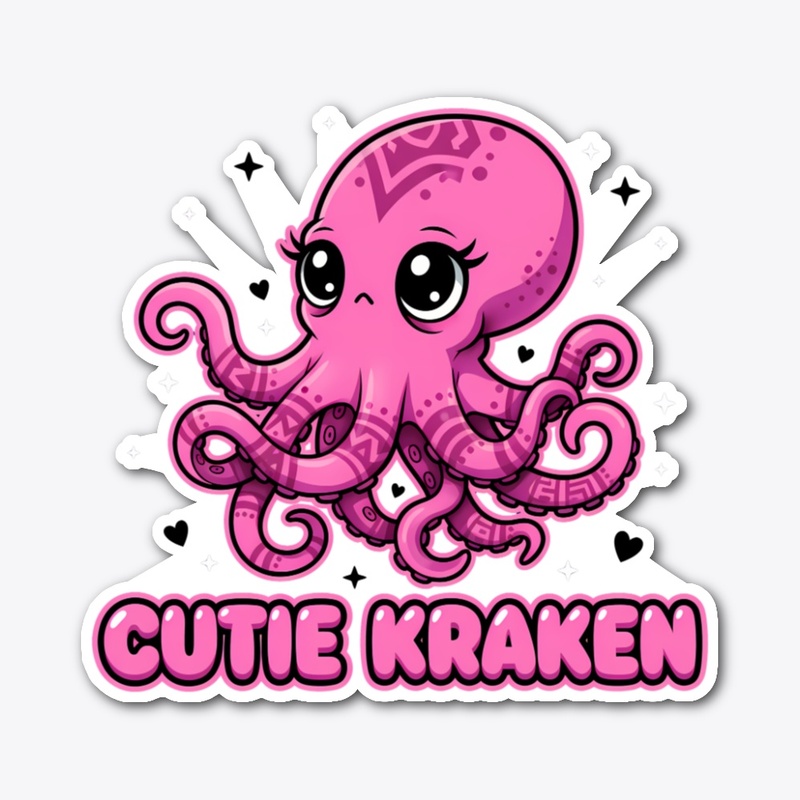 Kawaii Cutie Kraken Pastel Goth Art