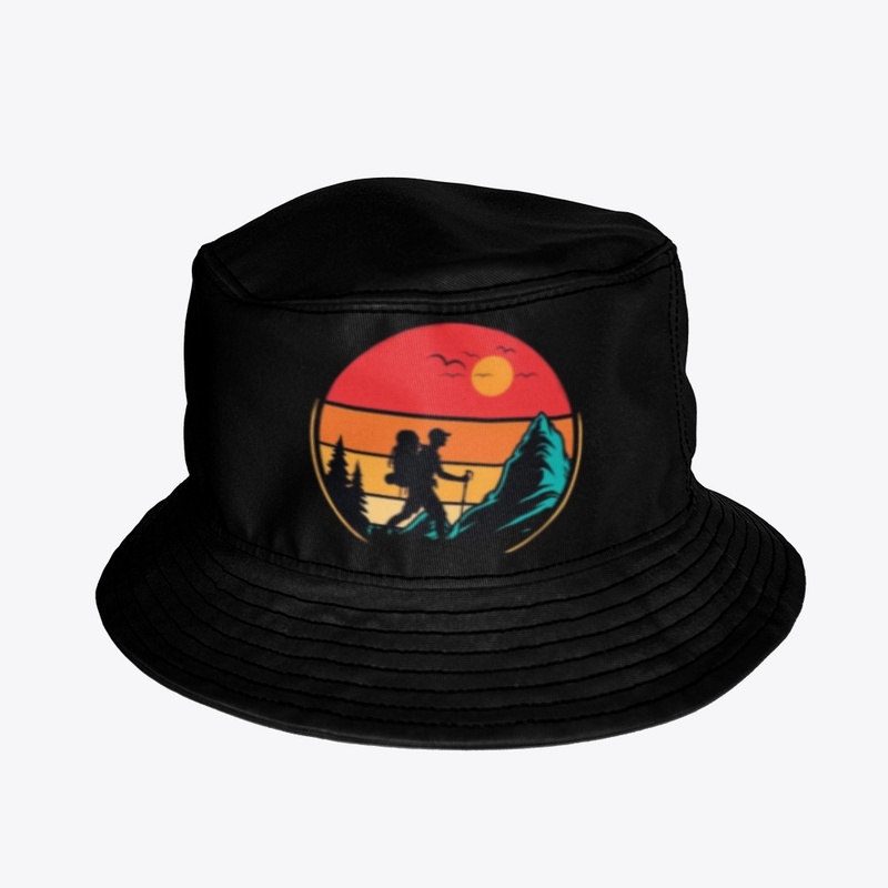 Mountain Hiker at Sunset – Adventure