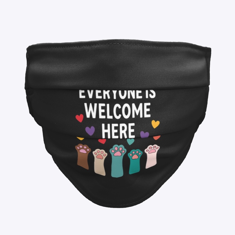 Everyone Is Welcome Here Paw Print Heart
