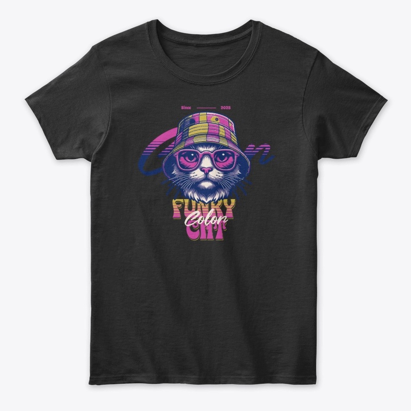 Funky Cat Trendy Graphic Merch