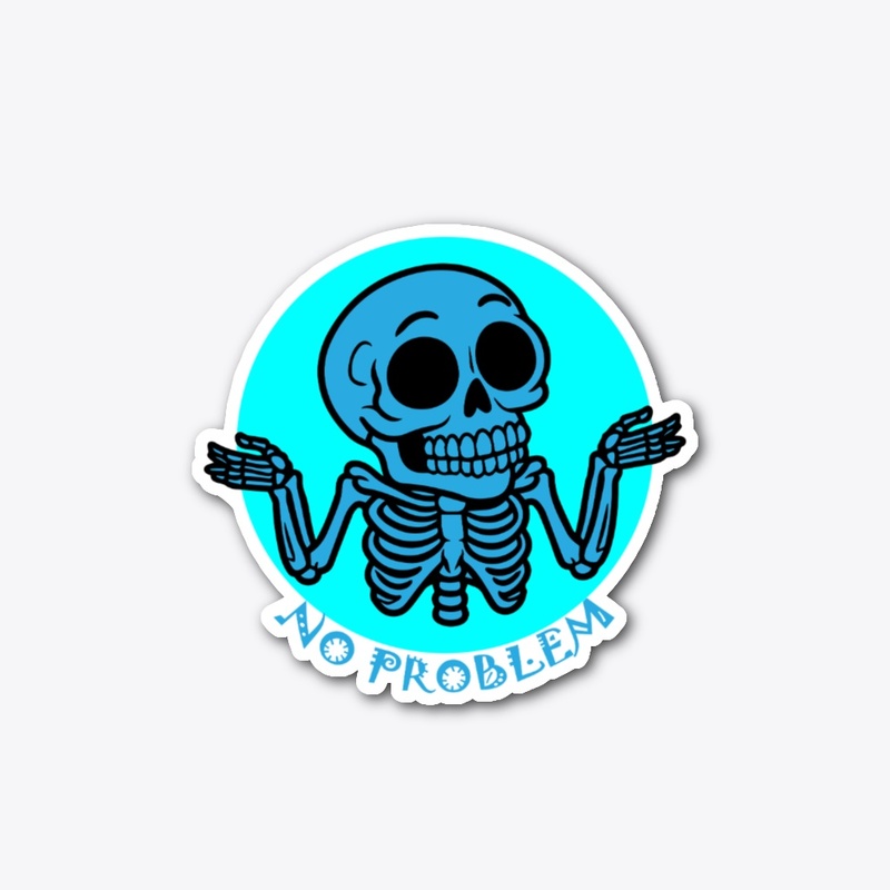 Neon Skeleton Circle No Problem