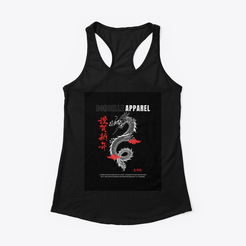 "Bold 'BORCELLE APPAREL' Black T-Shirt 
