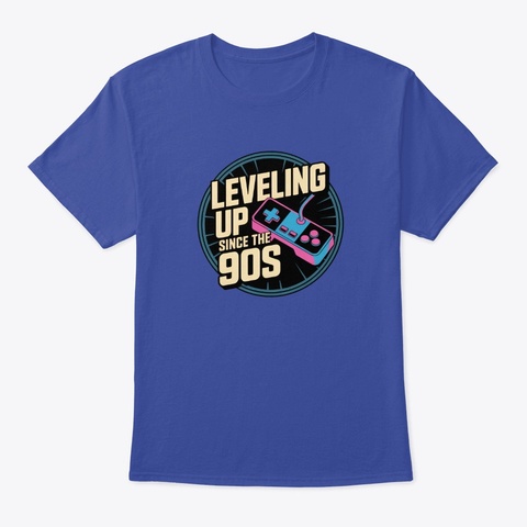Leveling Up Since The 90s Deep Royal T-Shirt Front