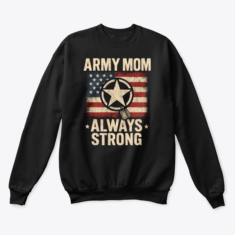 Army Mom Strong USA Flag Graphic