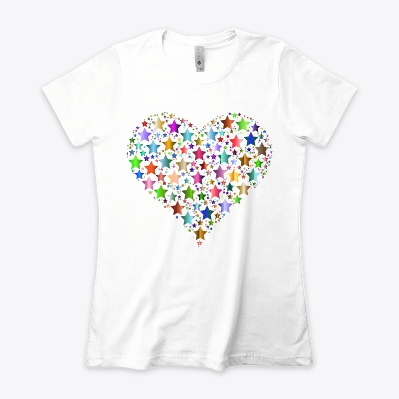 colorful stars heart shape