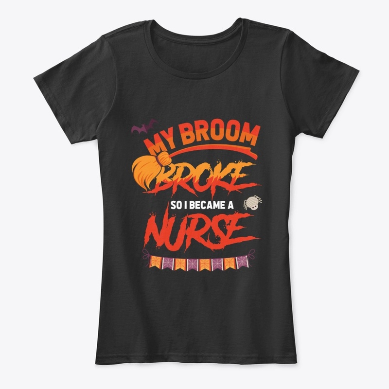 Nurse Halloween witch broom Slim Fit 