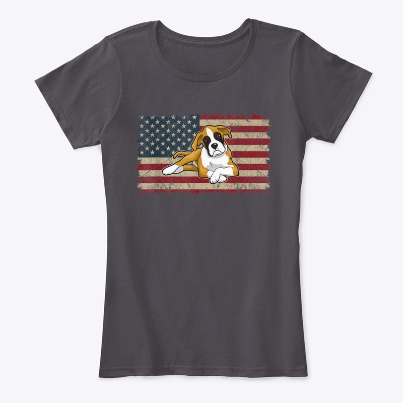 Vintage American Flag Boxer Dog Gifts
