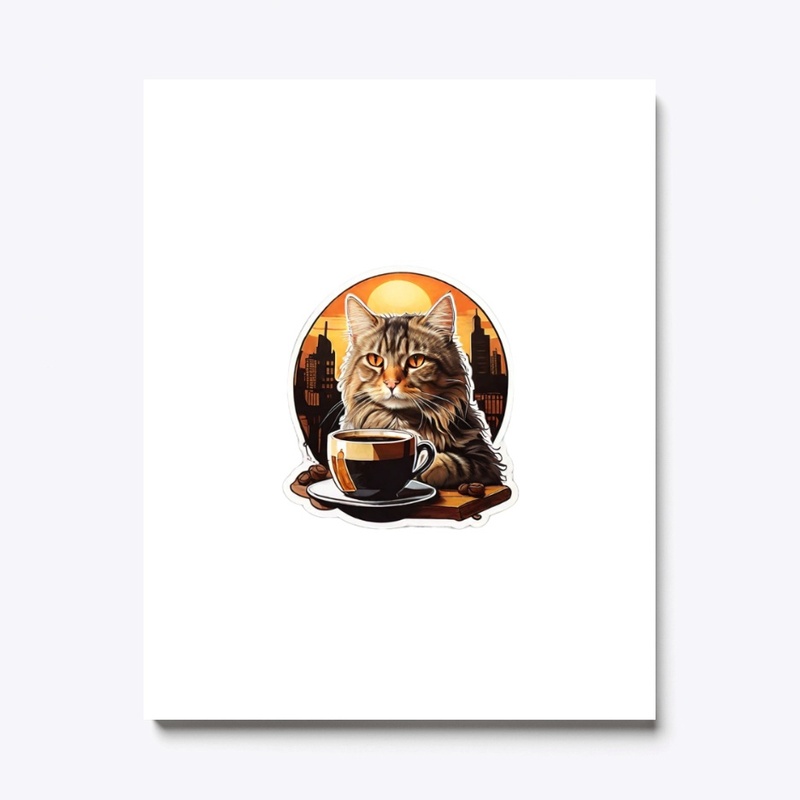 Cat And Coffee and Sun