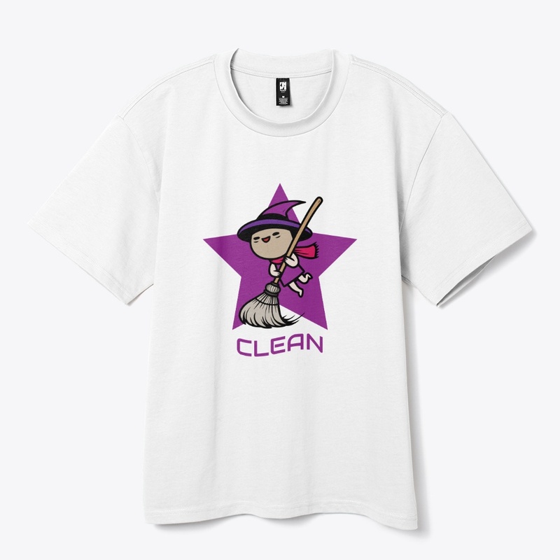 cute witch riding broomstick