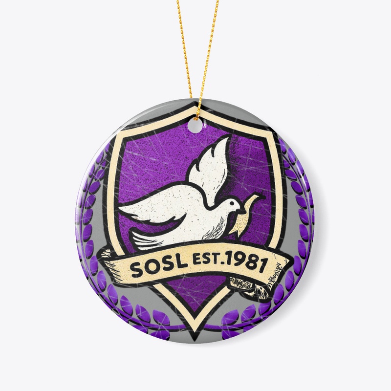 Distressed Shield ornament in amethyst
