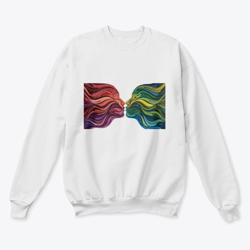  Artistic Kiss with Swirls and Hearts
