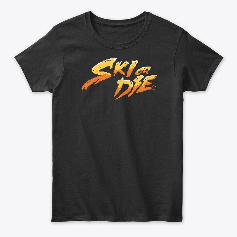 Sun Fire Ski or die Pixel art Logo
