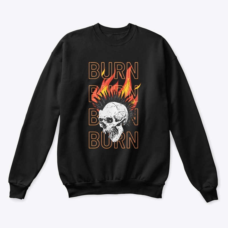 BURNING ROCK N ROLL SKULL