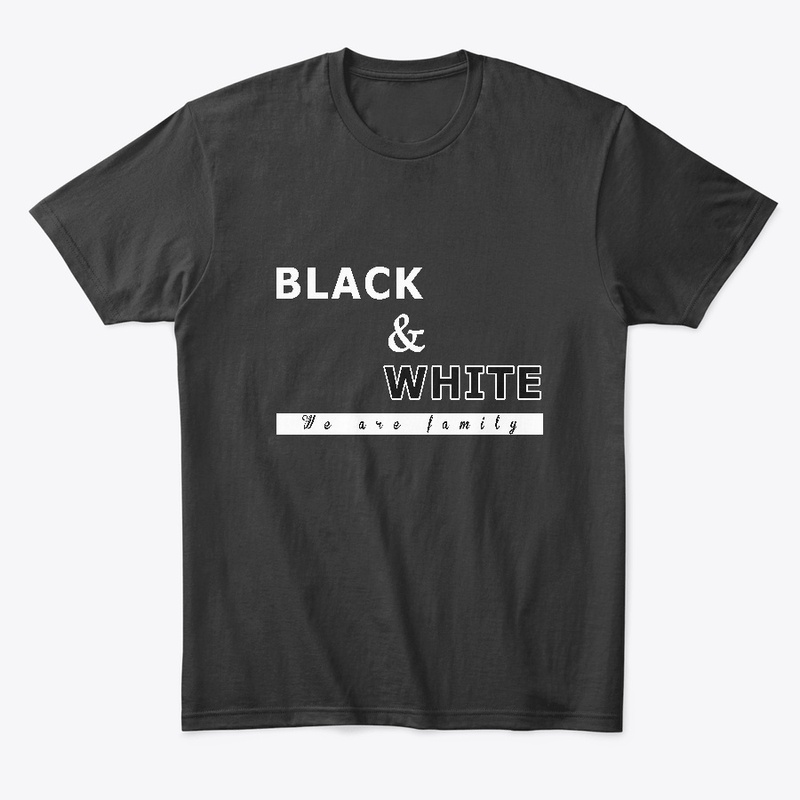 Black n White No Racist We're Family Tee