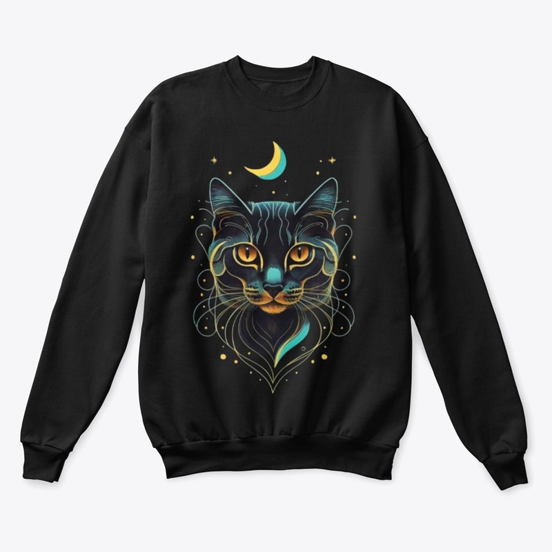 Cat Face with  moonlight lighting