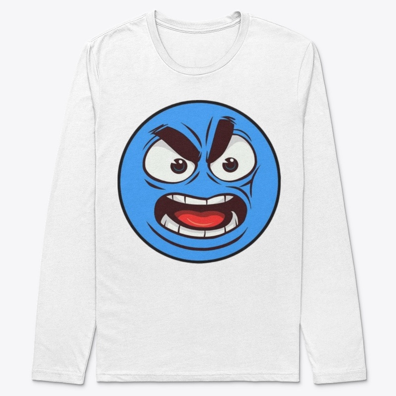 Bold Expression Angry Blue Emoji 