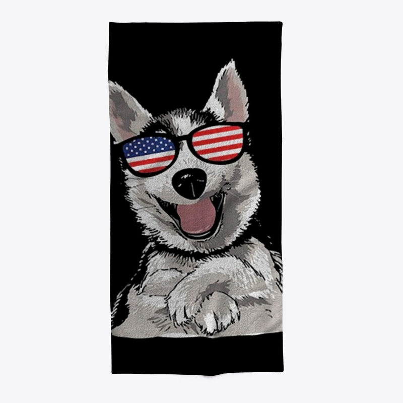 Husky Dancing American Flag Sunglasses