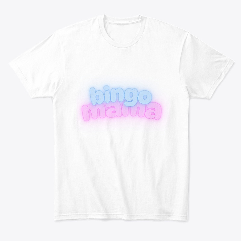 Bingo Mama gamiing blue and pink letters