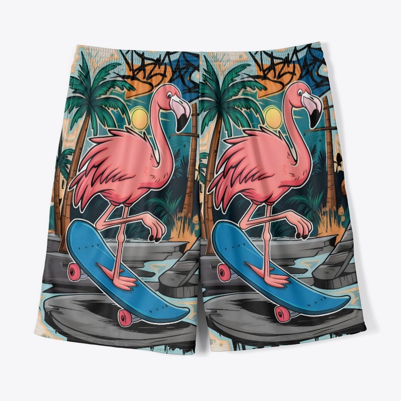 Skating Flamingo Paradise