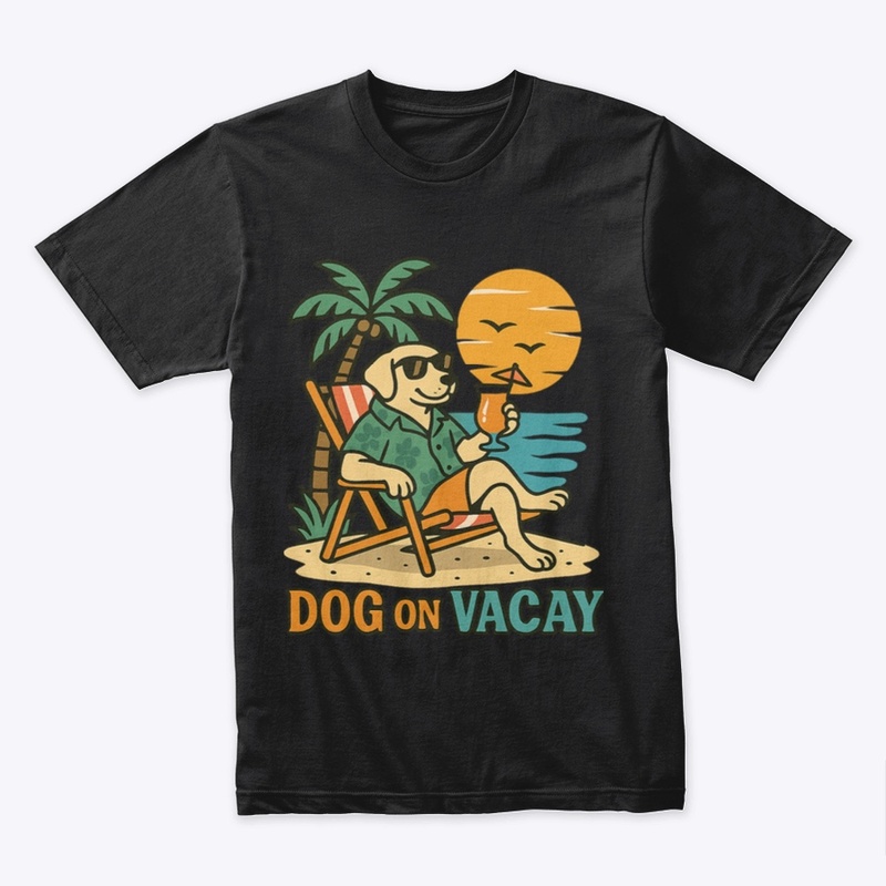 Dog On Vacay Retro Tee