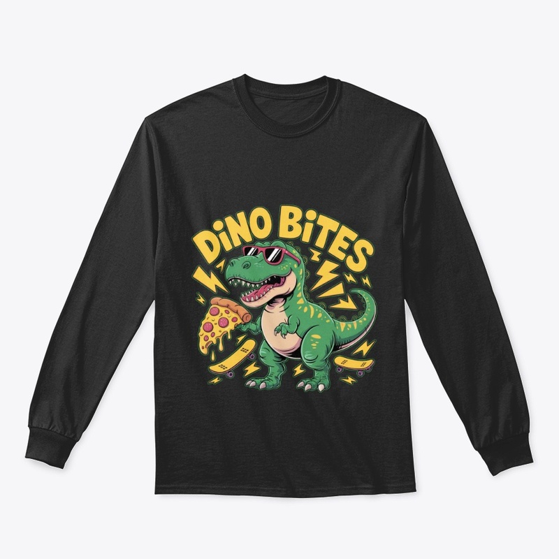 Dino Bites Pizza Funny Tee