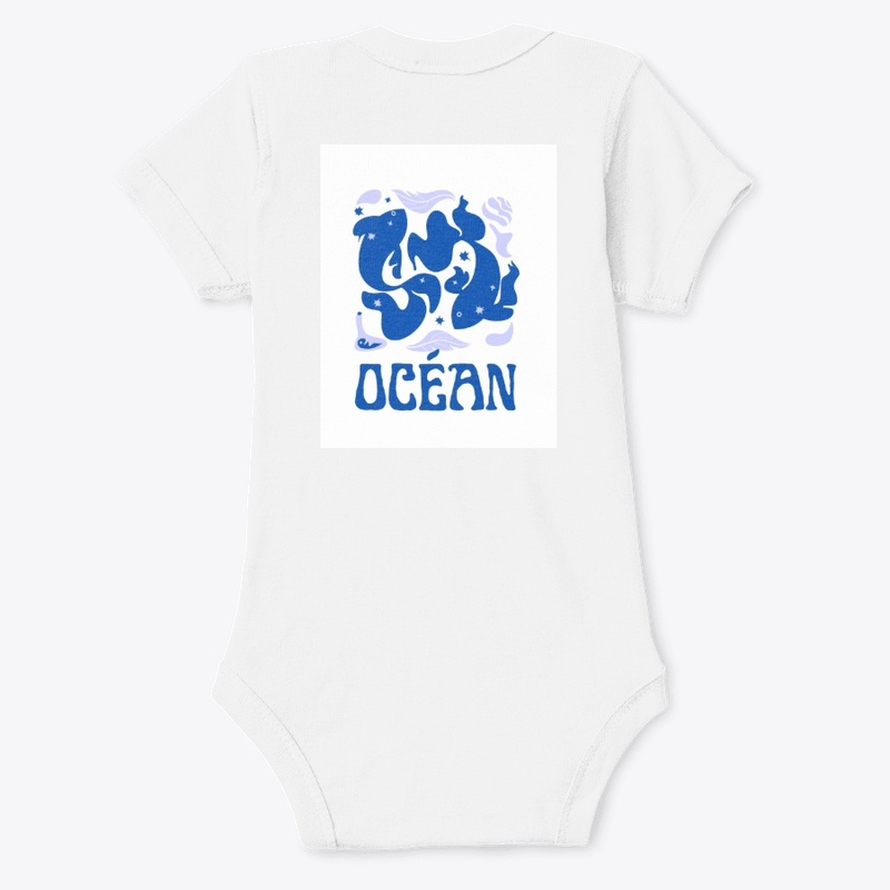 Minimalist Ocean Tee – Blue & Lavender