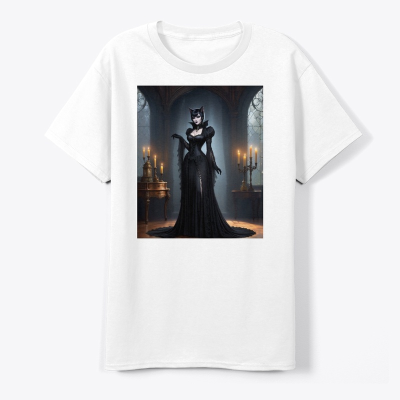 Gothic Catwoman in Elegant Attire
