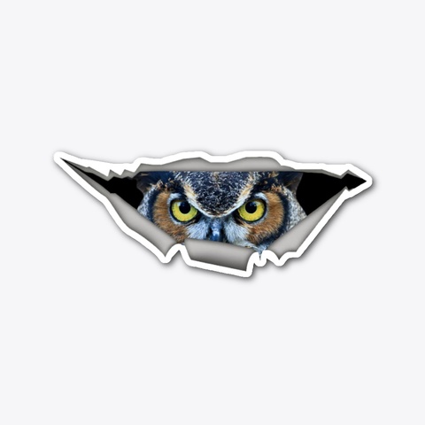 Owl Die Cut Sticker 3 Standard T-Shirt Front