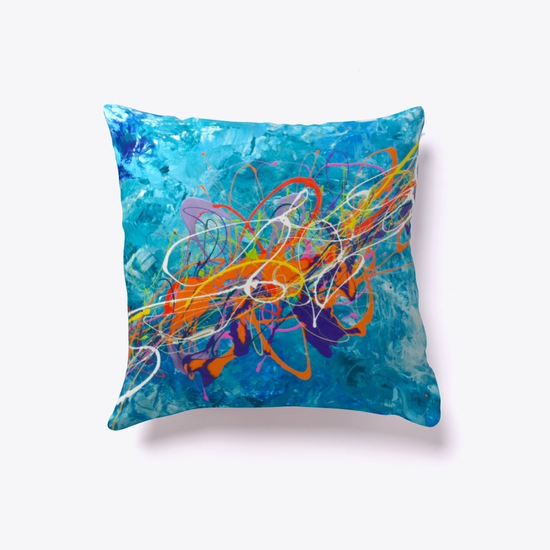 'Flying Totems' - multi coloured pillow