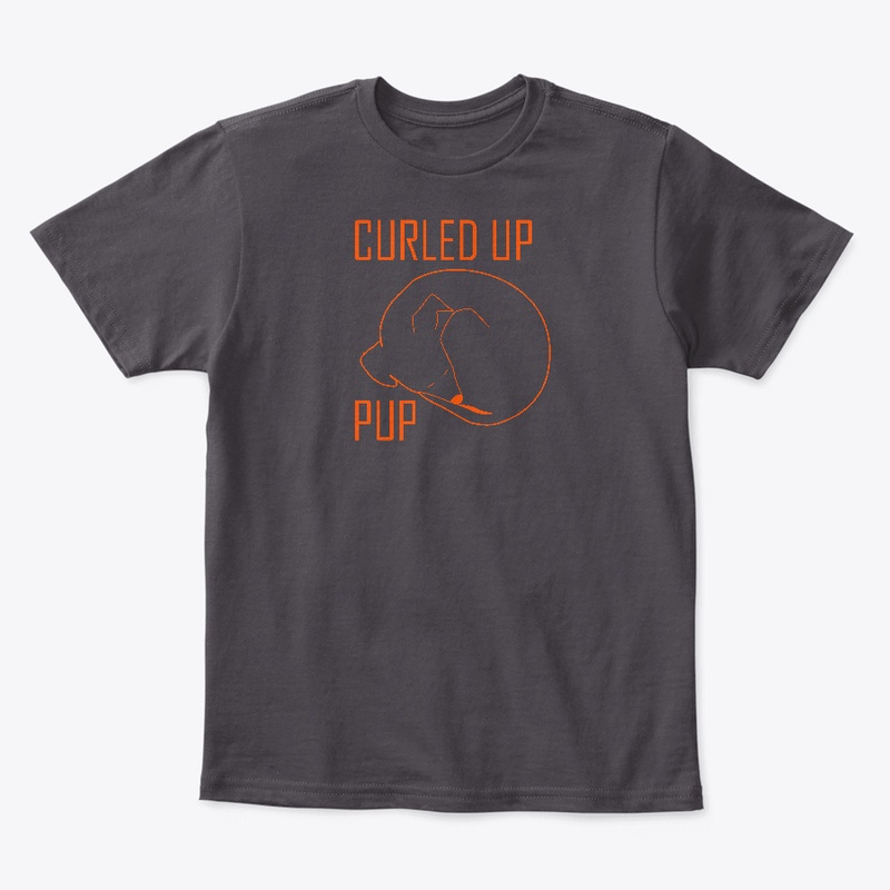 Curled Up Pup Kids Tee - Grey