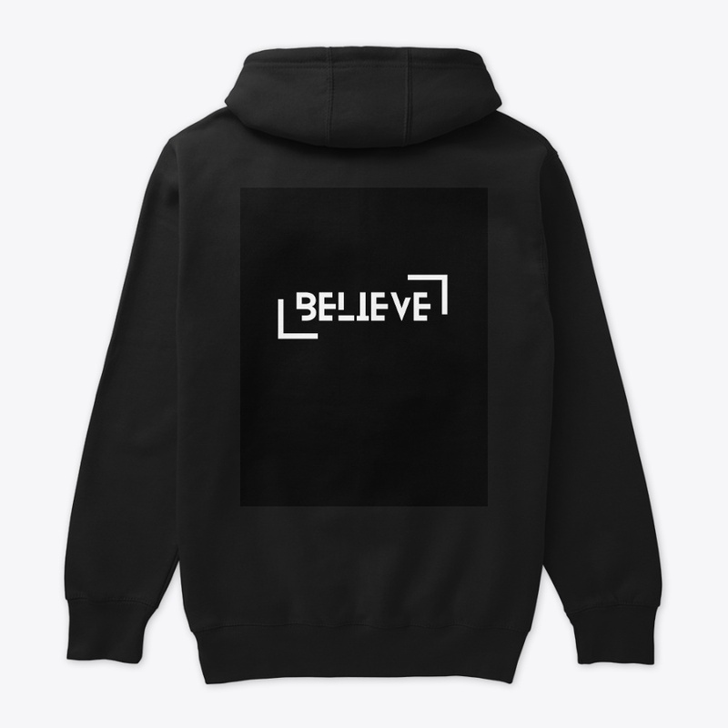 Black hoodie with motivational print.