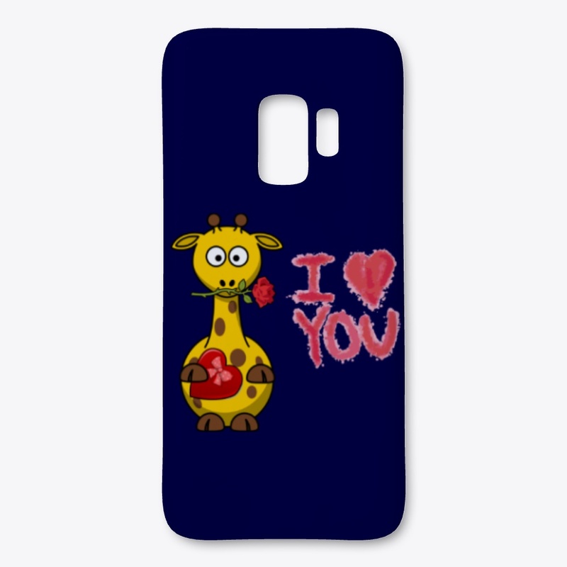 I love You (Giraffe with Rose)