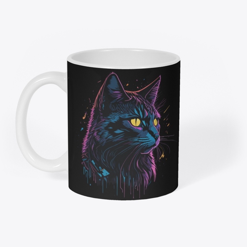 Neon Black Cat Glow