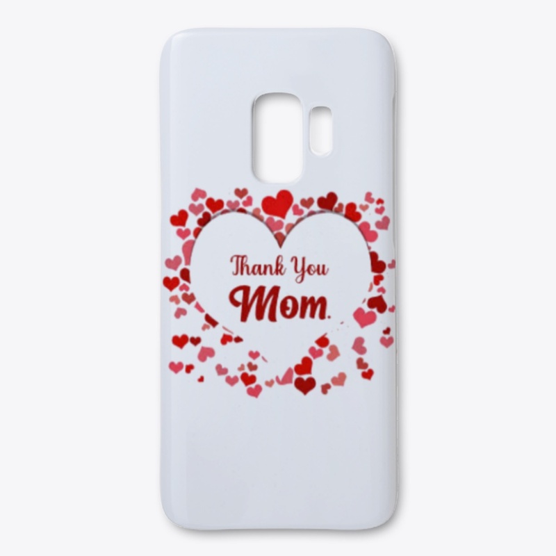 Thank You Mom with red hearts design