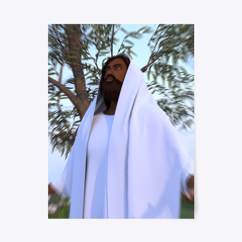 Jesus Christ black with white robe 