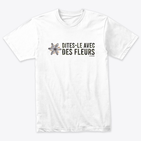 Flower Power Heather White T-Shirt Front