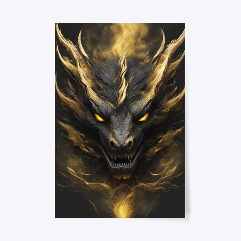Mythical Dragon Head Glowing Eyes