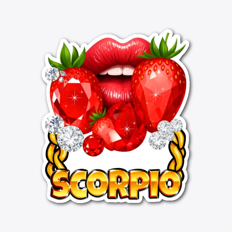 Scorpio Gold Chain Red Lips